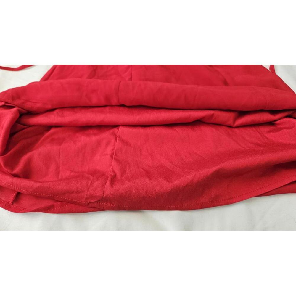 SHEIN MOD Women's Lined Red Mini Dress w/ Ruffled Details & Spaghetti Straps XS - Picture 9 of 10